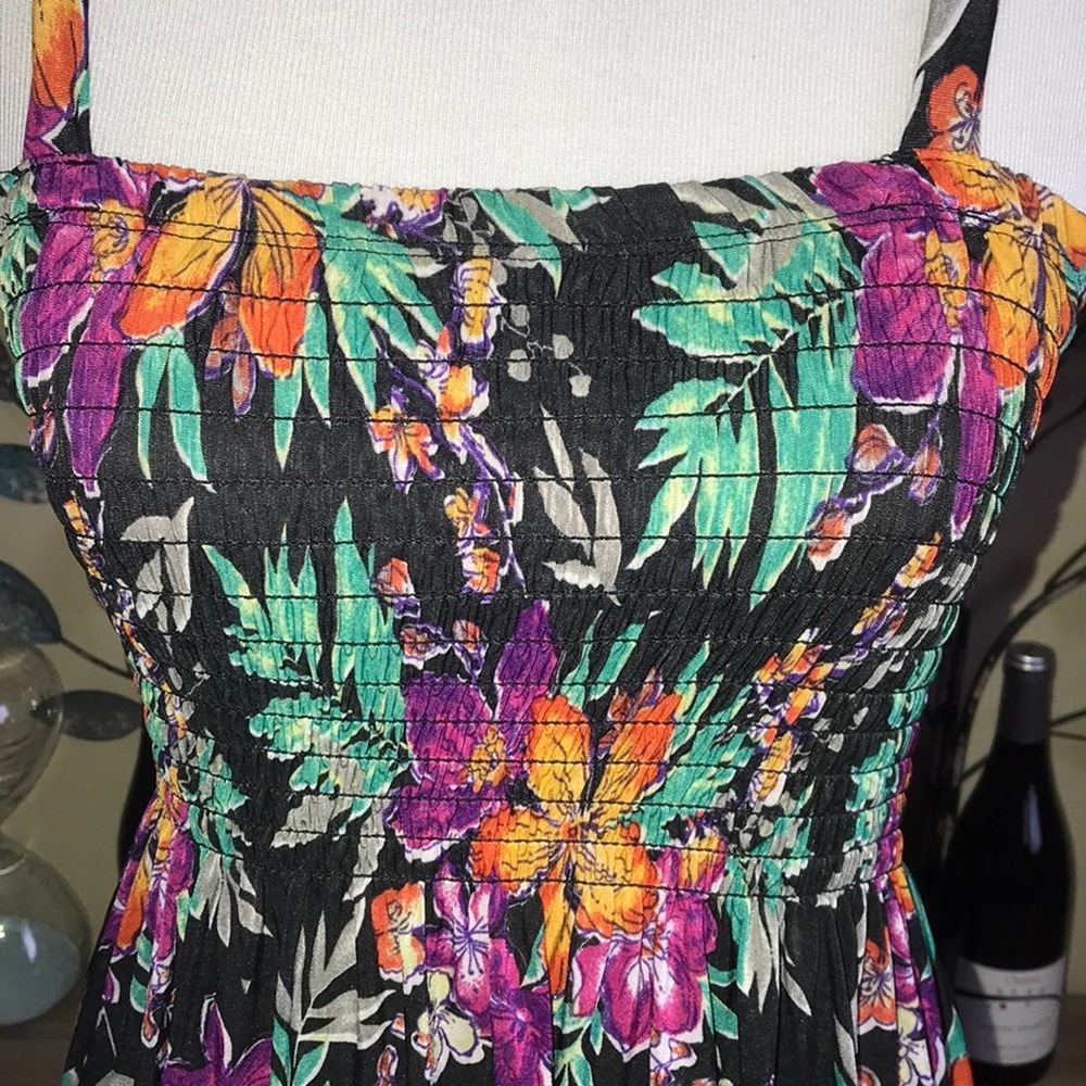 CANDY COUTURE VIBRANT FLORAL MULTICOLOR DRESS SMALL - Picture 2 of 4